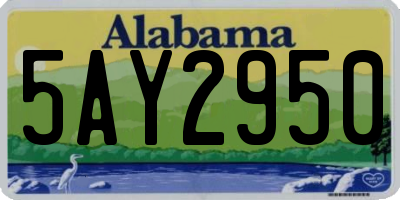 AL license plate 5AY2950