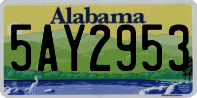 AL license plate 5AY2953