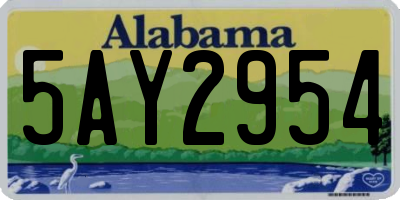 AL license plate 5AY2954