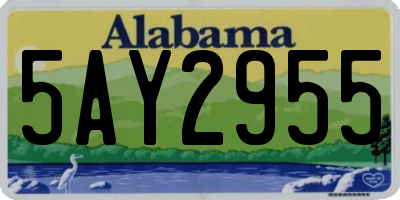AL license plate 5AY2955