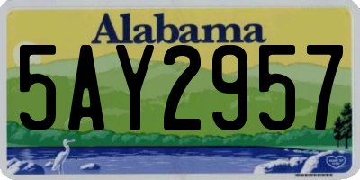 AL license plate 5AY2957