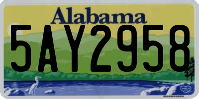 AL license plate 5AY2958