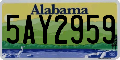 AL license plate 5AY2959
