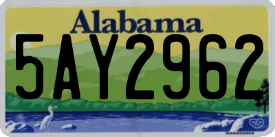 AL license plate 5AY2962