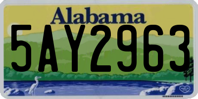 AL license plate 5AY2963