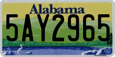 AL license plate 5AY2965