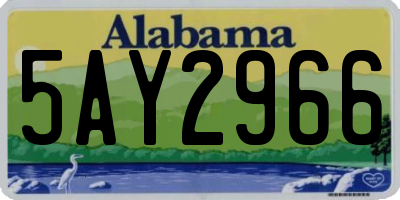 AL license plate 5AY2966