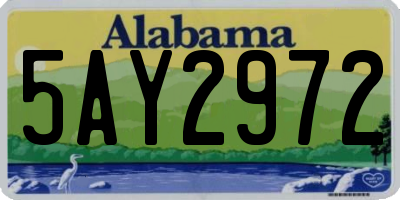 AL license plate 5AY2972