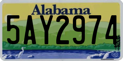 AL license plate 5AY2974