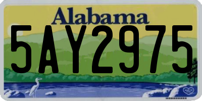 AL license plate 5AY2975