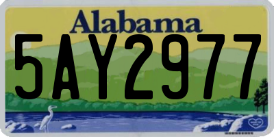 AL license plate 5AY2977