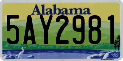 AL license plate 5AY2981