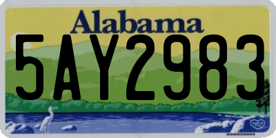 AL license plate 5AY2983