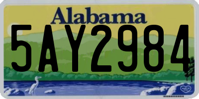 AL license plate 5AY2984