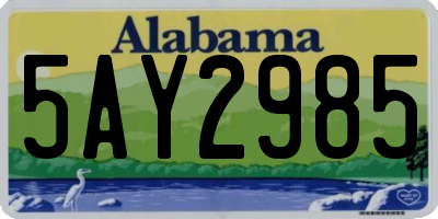 AL license plate 5AY2985