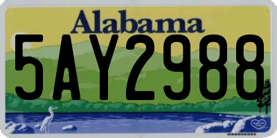 AL license plate 5AY2988
