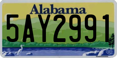 AL license plate 5AY2991
