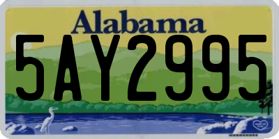 AL license plate 5AY2995