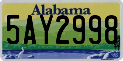 AL license plate 5AY2998