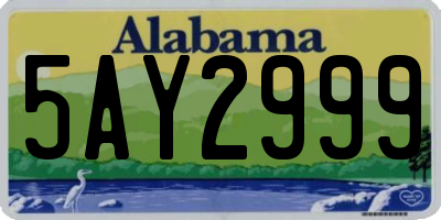 AL license plate 5AY2999