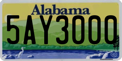 AL license plate 5AY3000