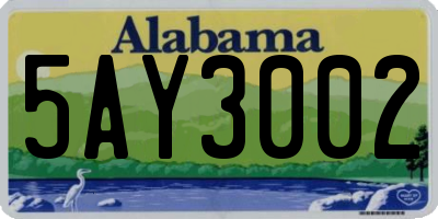 AL license plate 5AY3002