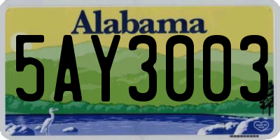 AL license plate 5AY3003