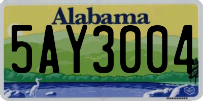 AL license plate 5AY3004
