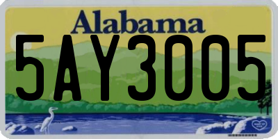AL license plate 5AY3005