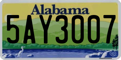 AL license plate 5AY3007