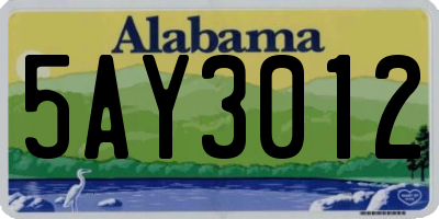 AL license plate 5AY3012