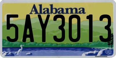 AL license plate 5AY3013