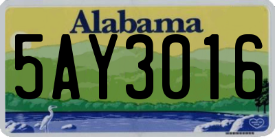 AL license plate 5AY3016