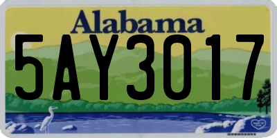 AL license plate 5AY3017