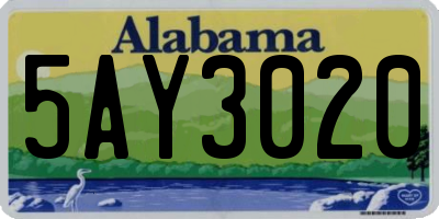 AL license plate 5AY3020