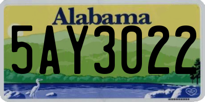AL license plate 5AY3022