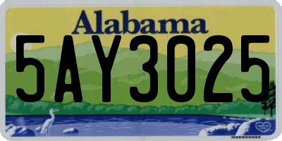 AL license plate 5AY3025