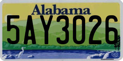AL license plate 5AY3026