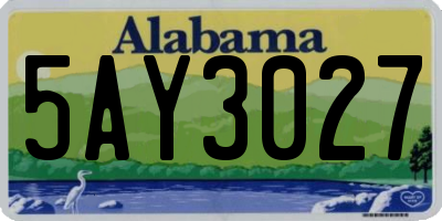 AL license plate 5AY3027