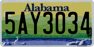 AL license plate 5AY3034