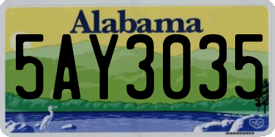 AL license plate 5AY3035