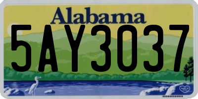 AL license plate 5AY3037