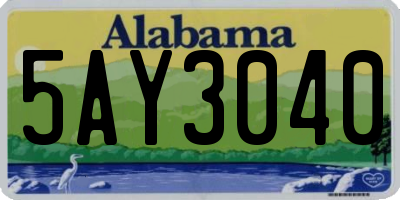 AL license plate 5AY3040