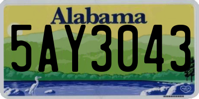 AL license plate 5AY3043
