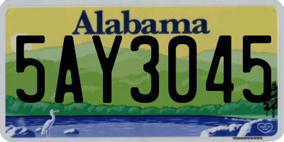 AL license plate 5AY3045