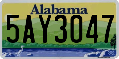 AL license plate 5AY3047