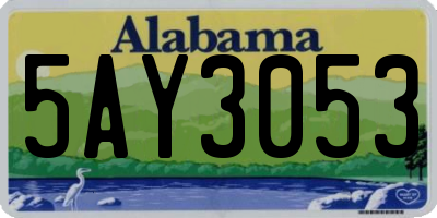 AL license plate 5AY3053