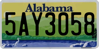 AL license plate 5AY3058