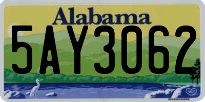AL license plate 5AY3062