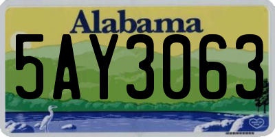AL license plate 5AY3063